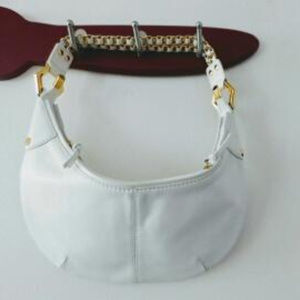 hype White Leather Shoulder Purse